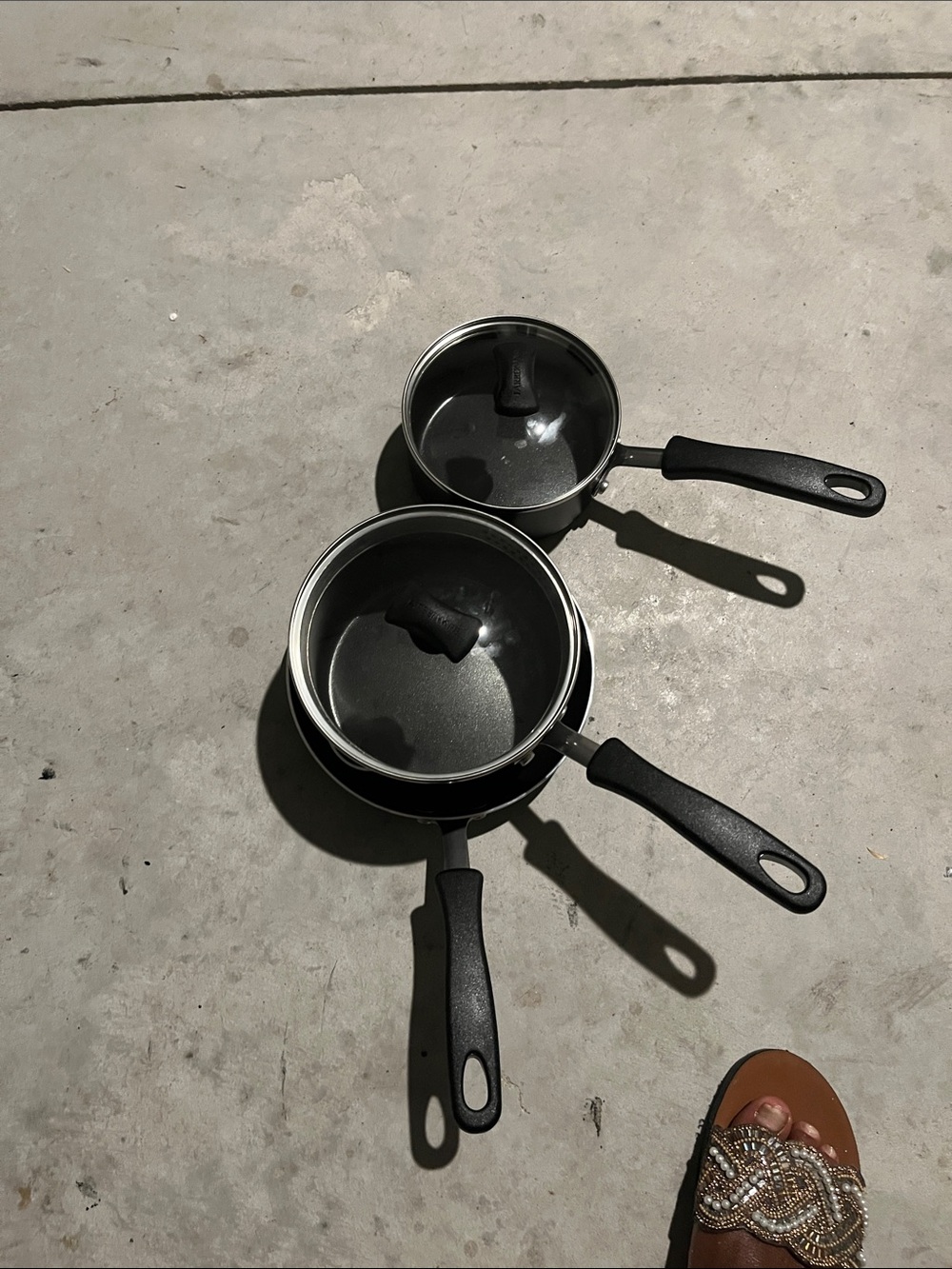 Black Nonstick Saucepan Set with Lids - Sleek Everyday Cookware